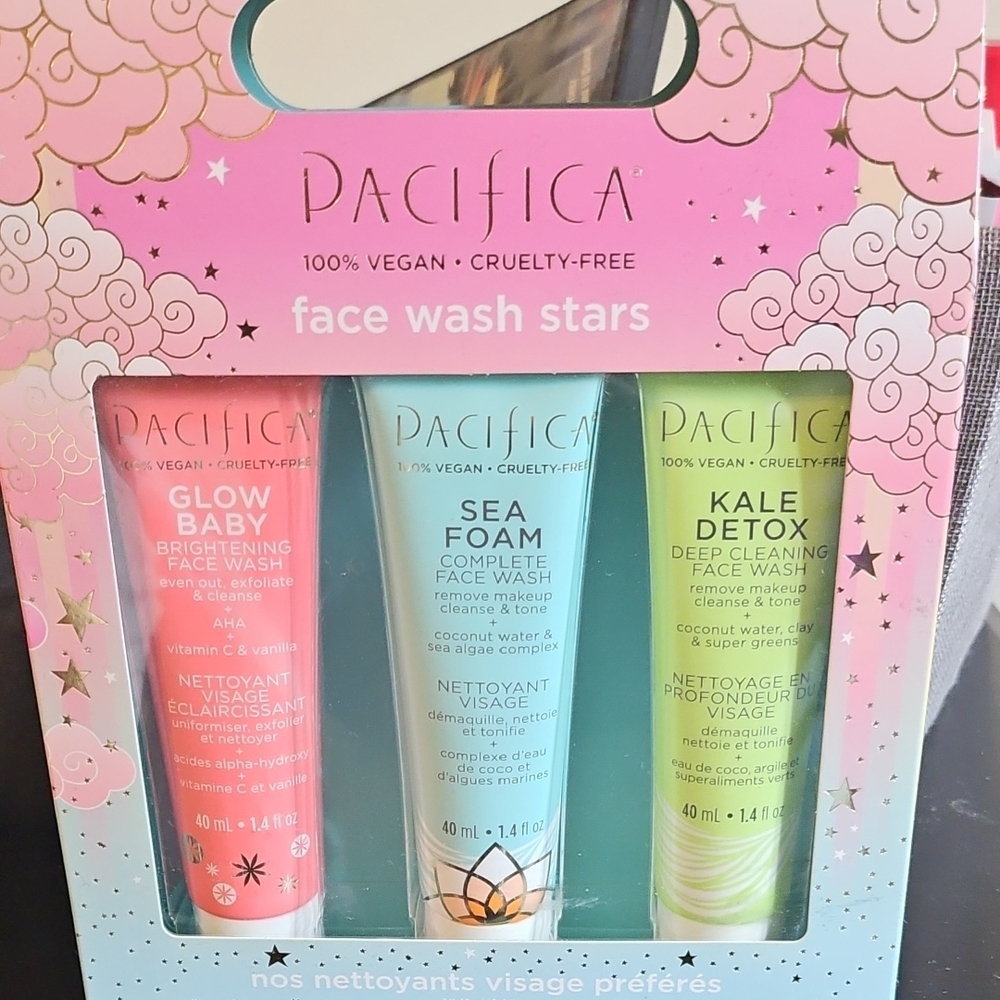 Pacifica Vegan Face Wash Trio - Pink, Blue, Green